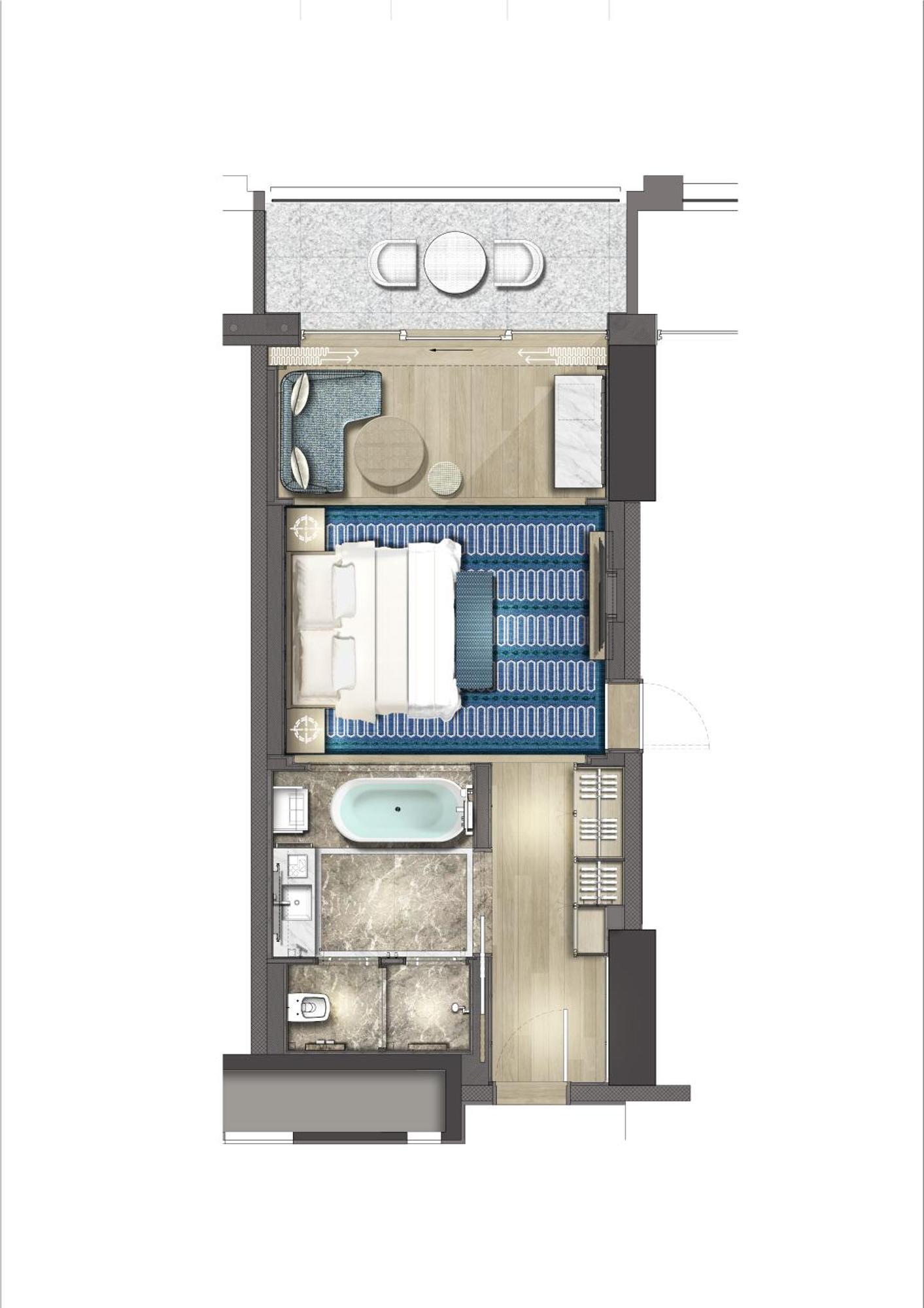 City Of Dreams Mediterranean - Integrated Resort, Casino & Entertainment Лимасол Экстерьер фото Floorplan of a typical room