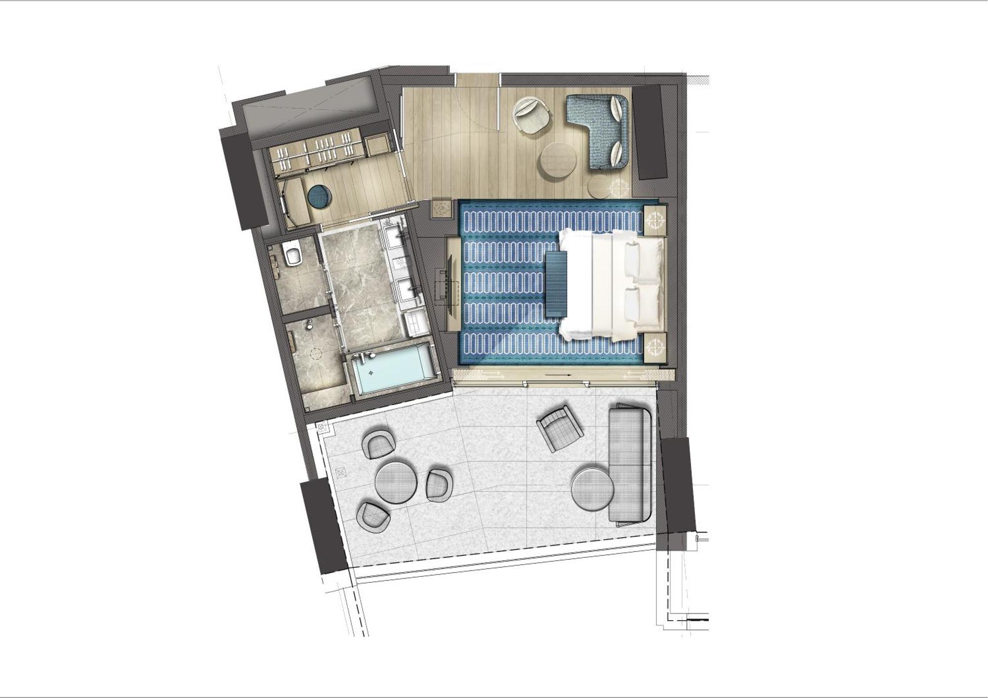 City Of Dreams Mediterranean - Integrated Resort, Casino & Entertainment Лимасол Номер фото Floorplan of a typical apartment